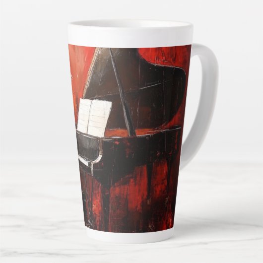 Latte: 3 instrumenten met rode muur latte mok (Rechterhoek)