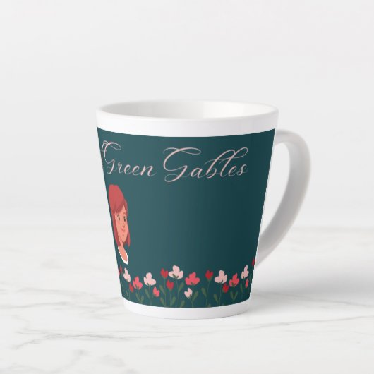 Latte Anne Girl - Anne avec une tasse "E" (Angle droit)
