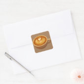Latte Art Coffee Love Vierkante Sticker (Envelop)