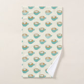 Latte Art dans de mignons cafés bleus (Serviette à main)