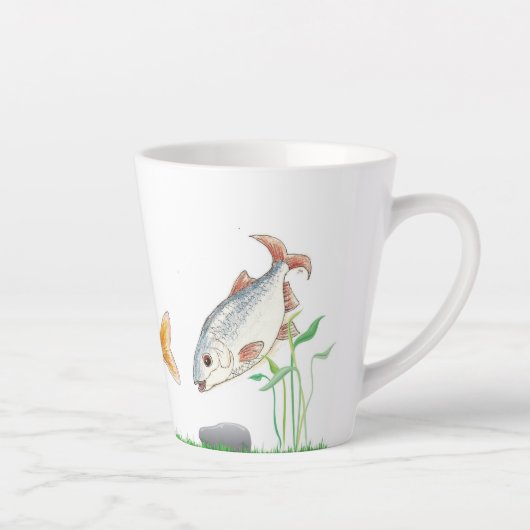 Latte Belle tasse avec du poisson d'eau douce (Droite)