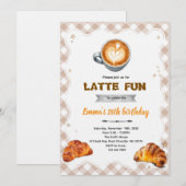 Latte Birthday Brunch party Invitation  (Devant / Derrière)