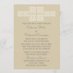 Latte Bohemian Chic Wedding Invitation