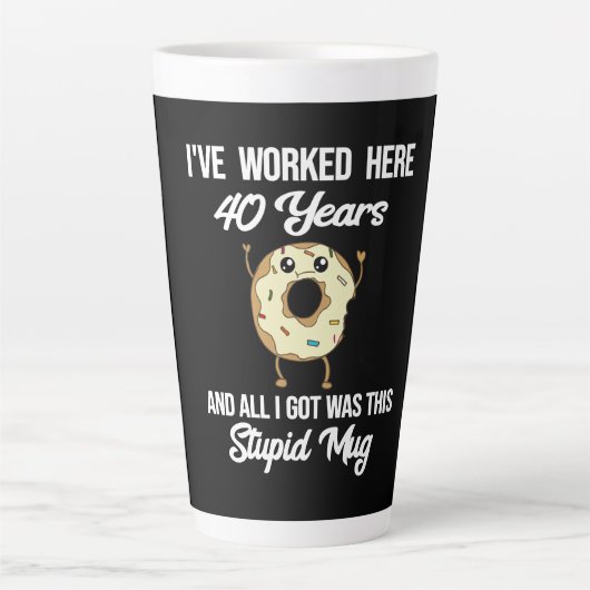 Latte Cadeau de tasse pour 40 ans d'anniversaire de trav (Devant)