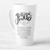 Latte Café Mug - Prière du salut - Foi (Angle gauche)