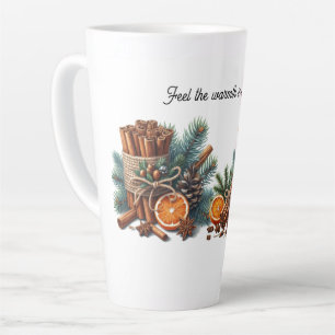 Latte Chaleur dans chaque gorgée Tasse festive de joie