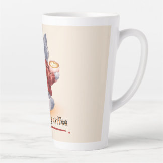Latte Chat "Propulsé par le Café" Tenant Une Tasse de Ca