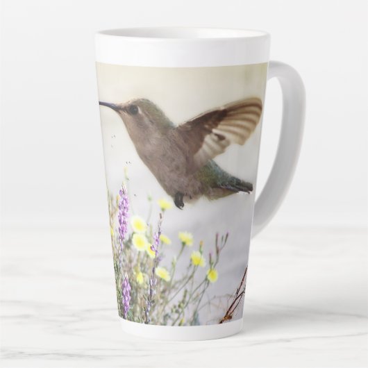 Latte Colombe à fleurs sauvages Tasse à café en art numé (Angle droit)