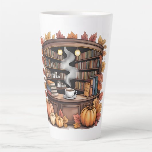 Latte Cozy Fall Library Coffee Tasse — Book Nook  (Devant)
