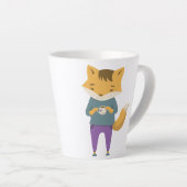 Latte Cute renard avec tasse de thé (Angle droit)