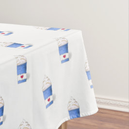 Latte en gehakte room (blauw) tafelkleed