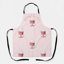 Latte en gehakte room (roze) schort