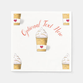 Latte en geslepen room (geel) servet