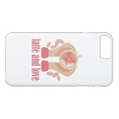 Latte en liefdesbeker, handen en koffie Case-Mate iPhone case (Achterkant (Horizontaal))