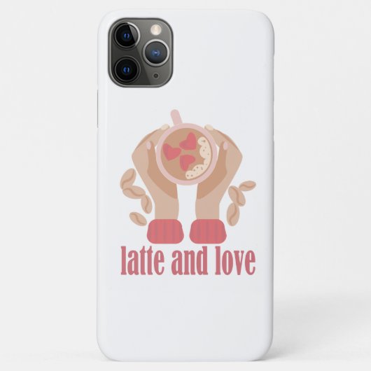 Latte en liefdesbeker, handen en koffie Case-Mate iPhone case (Achterkant)
