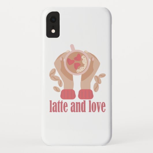 Latte en liefdesbeker, handen en koffie Case-Mate iPhone case (Achterkant)