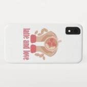 Latte en liefdesbeker, handen en koffie Case-Mate iPhone case (Achterkant (horizontaal))