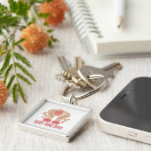 Latte en liefdesbeker, handen en koffie sleutelhanger (Zijkant)