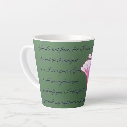 Latte Ésaïe 41:10 tasse de café (Angle gauche)