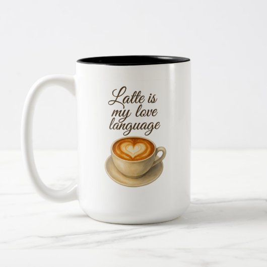 Latte Est Mon Amour Langue Premium Mug (Gauche)