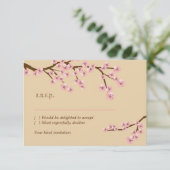 Latte & Fleur de cerisier rose RSVP avec enveloppe (Debout devant)