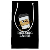 Latte Funny Coffee Pun Dark BG Klein Cadeauzakje (Voorkant)