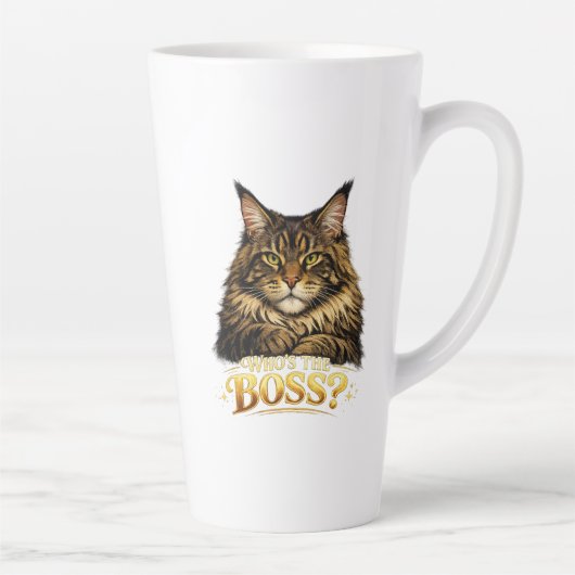 Latte Impression pour une tasse avec un chat Maine Coon (Droite)