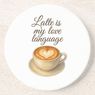 Latte is mijn liefdestaal Sandstone Drink Onderzet Zandsteen Onderzetter