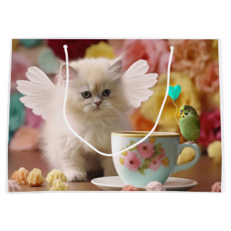 Latte Kitten en Budgie Gift Bag Groot Cadeauzakje