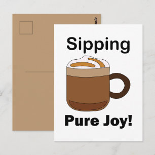 Latte Koffie Drank Slurpen Pure Vreugde Briefkaart