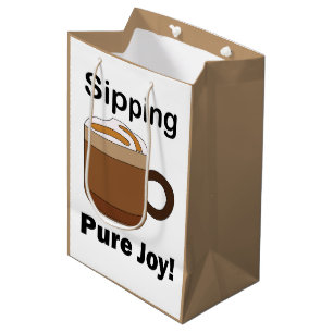 Latte Koffiedrank Slurpen Pure Vreugde Medium Cadeauzakje