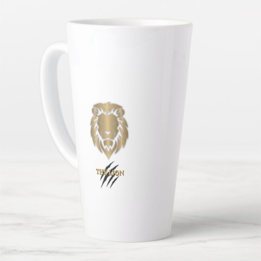 Latte La tasse graphique Lion Or & Noir (Angle gauche)