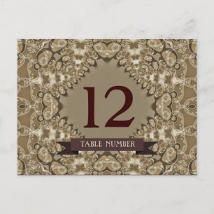 Latte Lace Wedding Event Table Number Briefkaart