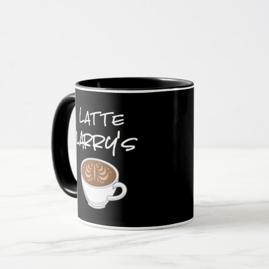 Latte Larry's Funny Coffee Mok (Voorkant links)