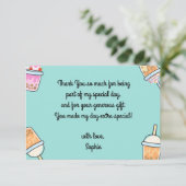 Latte leuke koffie bobba thema verjaardag bedankkaart (Staand voorkant)