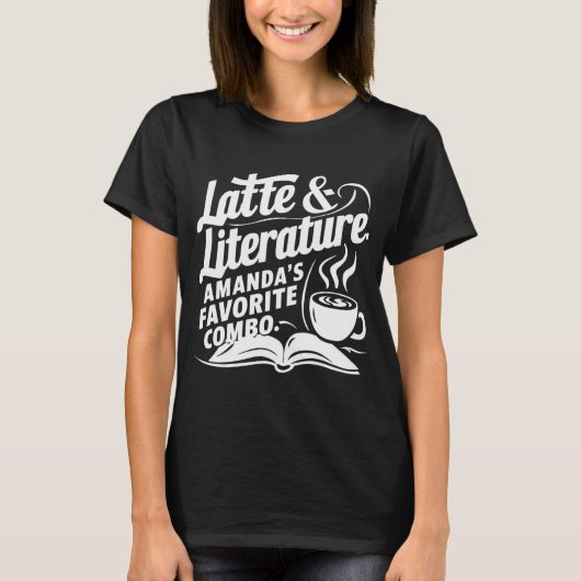 Latte & Literatuur: Amanda's favoriete combo T-shirt (Voorkant)