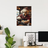 Latte Love beroemd gemaakt door The Labrador Baris Poster (Thuiskantoor)