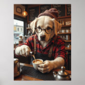 Latte Love beroemd gemaakt door The Labrador Baris Poster (Voorkant)