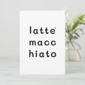 Latte macchiato - minimalistic typography card kaart (Staand voorkant)