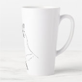 Latte main noire et blanche sur une tasse à café (Droite)