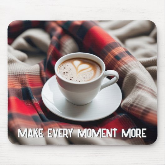 Latte met hart op een deken muismat (Voorkant)