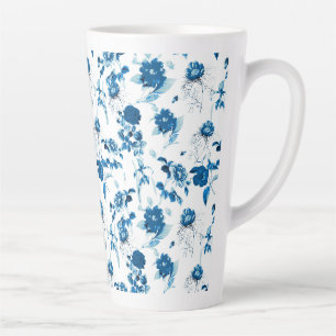 Latte Mok-Blue Floral Latte Mok
