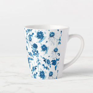 Latte Mok-Blue Floral Mok