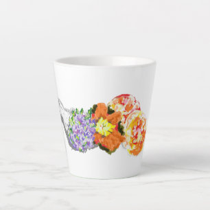 Latte Mok: Boeket van Bloemen met vruchten Mok