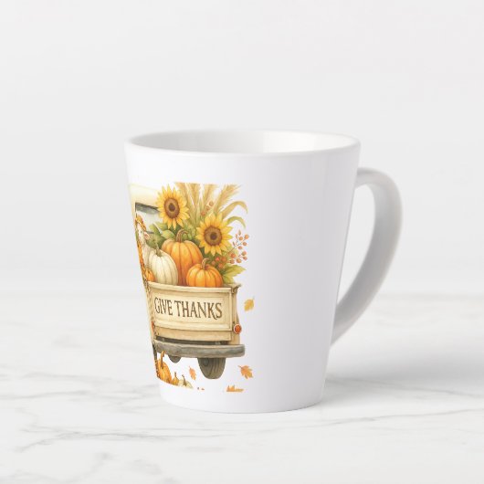Latte Mok- Geef Bedankt Herfst Truck Mok (Rechterhoek)