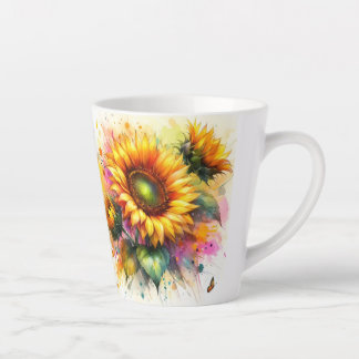 Latte Mok - Gele Zonnebloemen