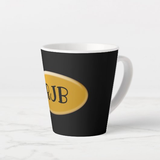 Latte Mok - Golden ovaal met Initialen (Rechterhoek)