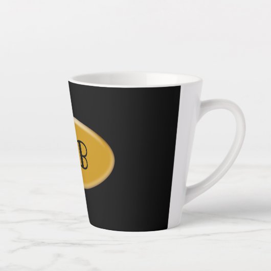 Latte Mok - Golden ovaal met Initialen (Rechts)