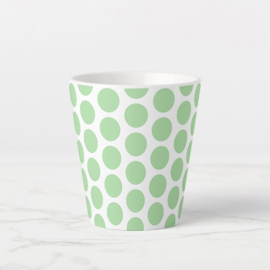 Latte Mok-groene pooldots Latte Mok (Voorkant)