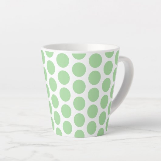 Latte Mok-groene pooldots Mok (Rechterhoek)